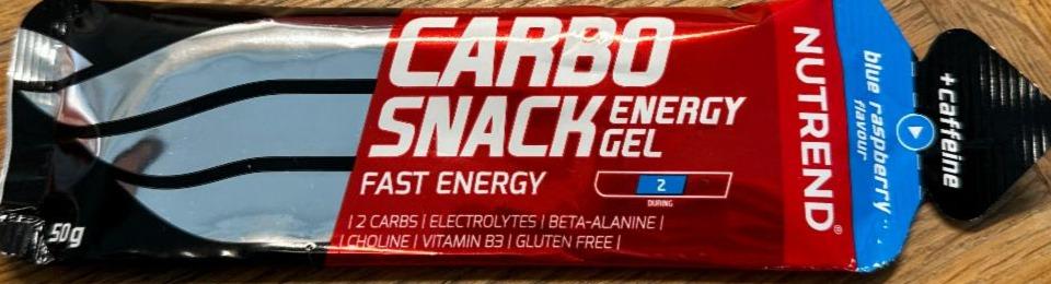 Fotografie - Carbosnack energy gel fast energy blue raspberry flavour Nutrend