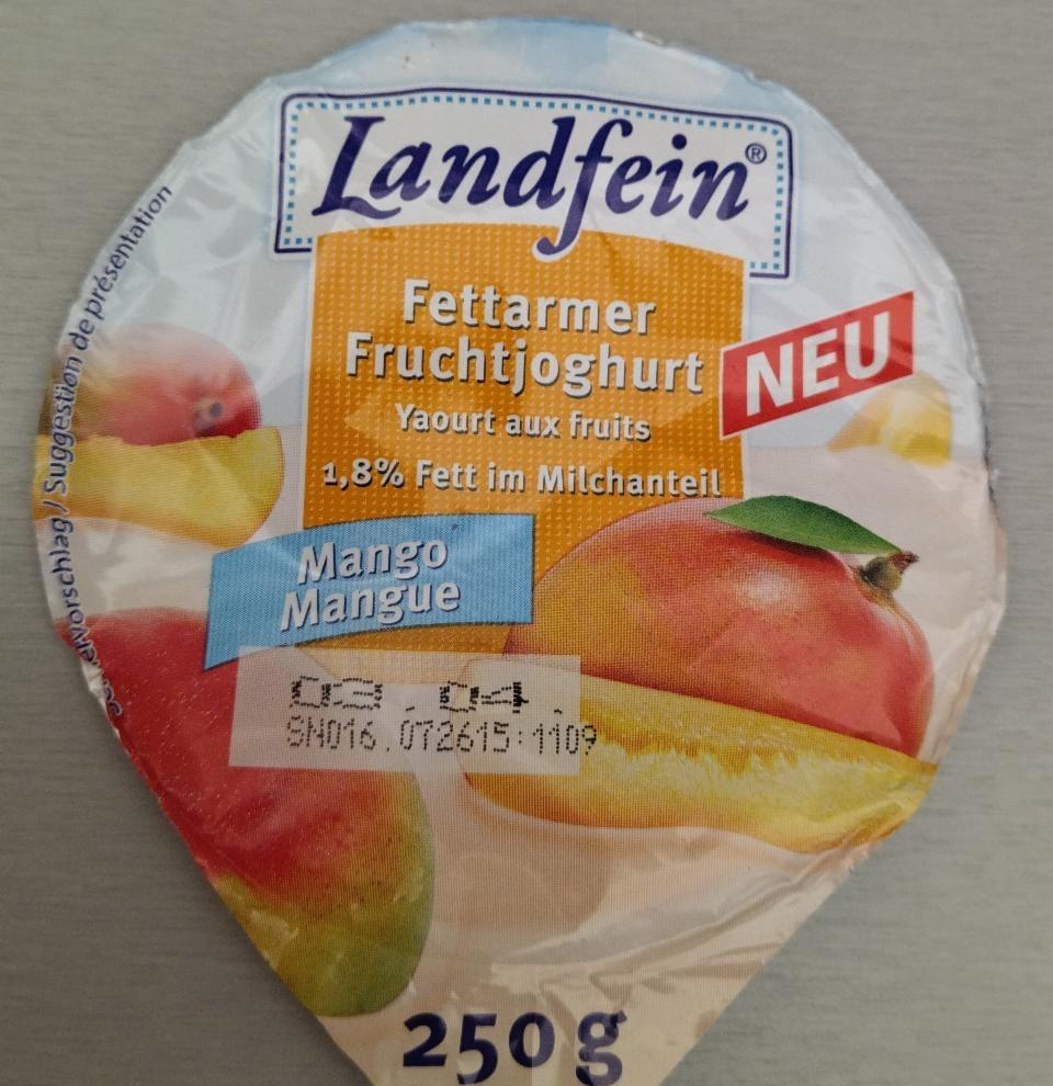 Fotografie - Fettarmer Fruchtjoghurt 1,8% Fett Mango Landfein