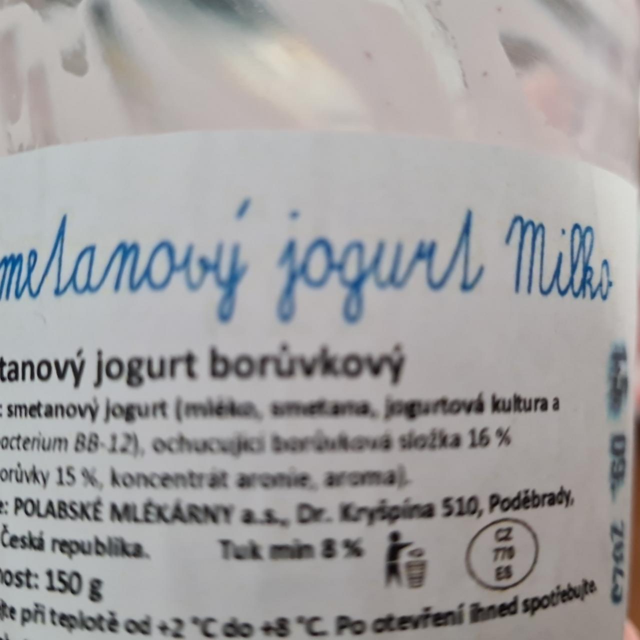 Fotografie - Smetanový jogurt borůvkový Milko