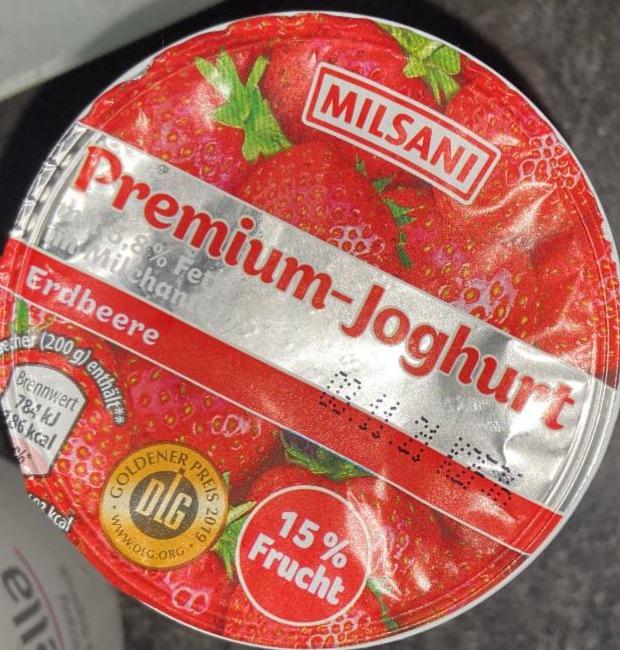 Fotografie - Premium Joghurt Erdbeere Milsani