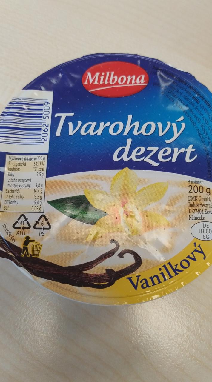 Fotografie - Tvarohový dezert Vanilkový Milbona