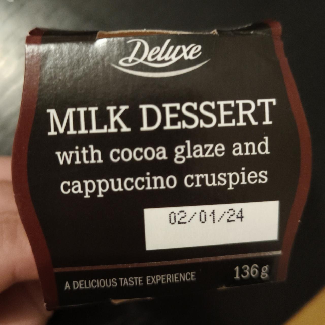 Fotografie - Milk Dessert with cocoa glaze and cappuccino cruspies Deluxe