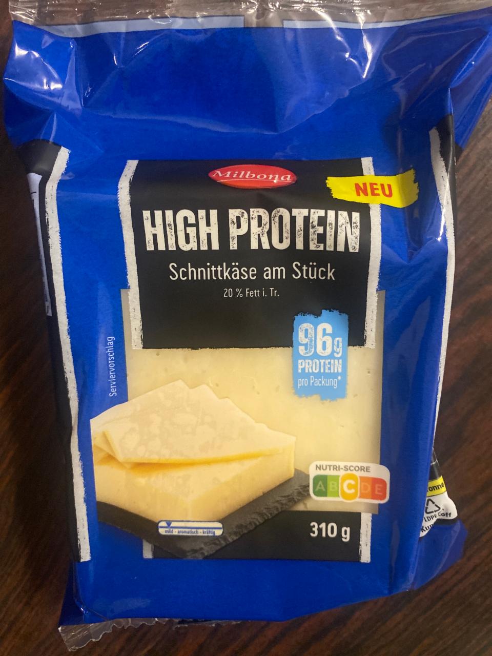 Fotografie - High Protein Schnittkäse 20% Fett Milbona