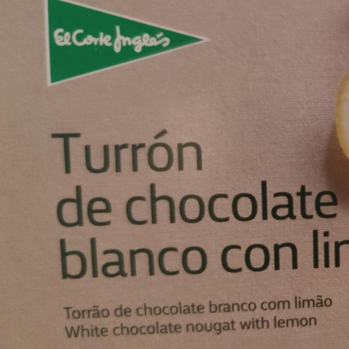 Fotografie - Turrón de chocolate blanco con limón El corte Inglés