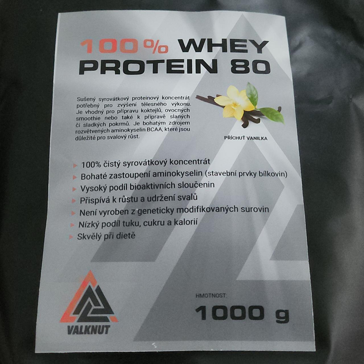 Fotografie - 100% whey protein 80 vanilka Valknut