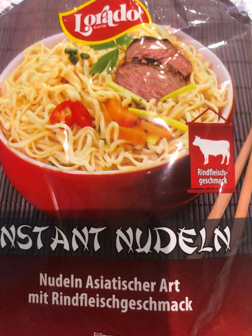 Fotografie - Instant Nudeln Asiatischer Art mit Rindfleischgeschmack Lorado