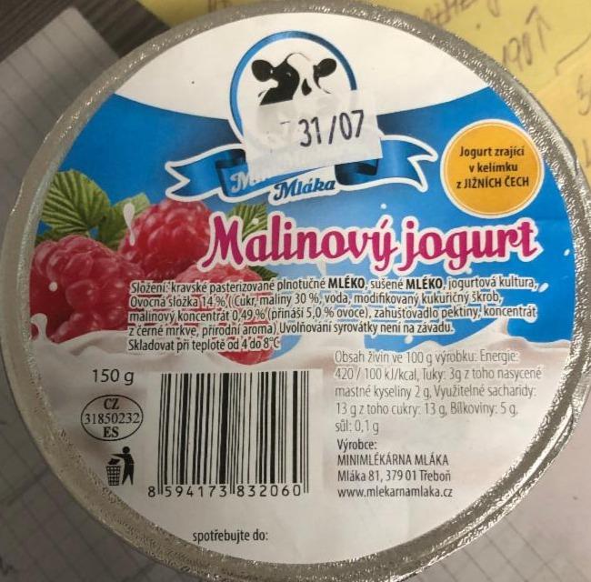 Fotografie - Malinový jogurt MiniMlékárna Mláka
