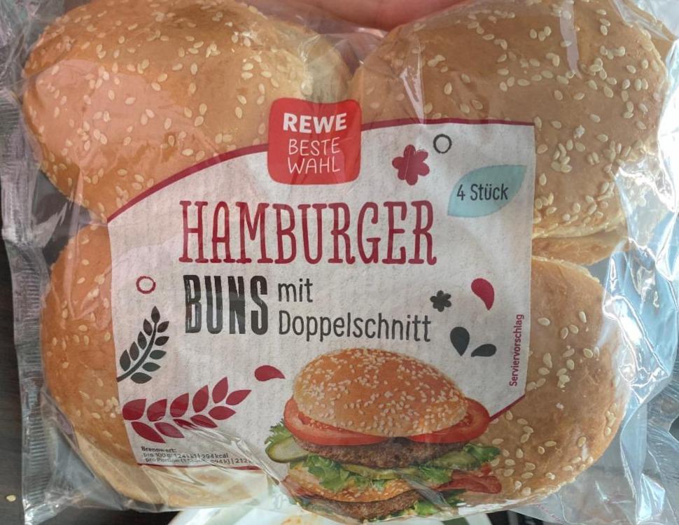 Fotografie - Hamburger buns mit Doppelschnitt Rewe beste wahl
