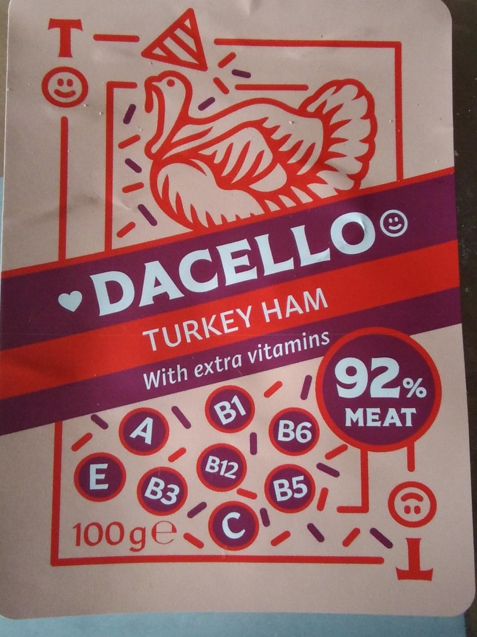Fotografie - Turkey Ham with extra vitamins 92% meat Dacello