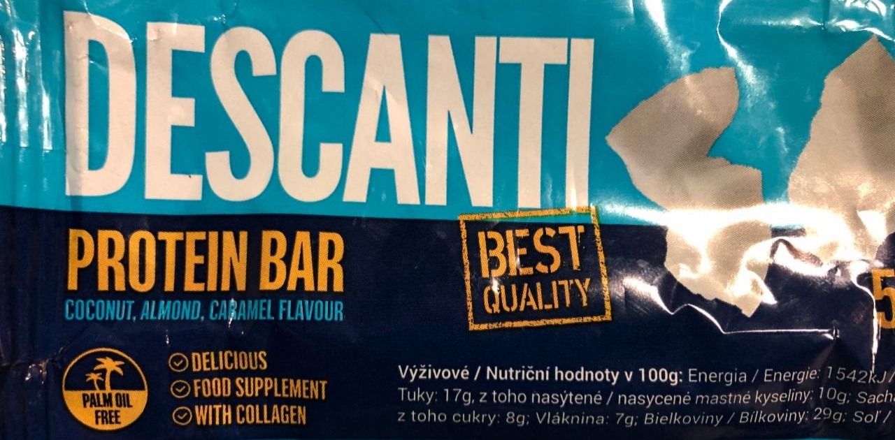 Fotografie - Protein Bar Coconut, Almond, Caramel flavour Descanti