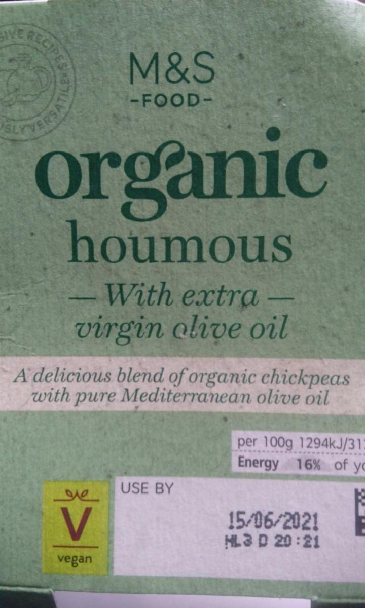 Fotografie - Organic Houmous with Extra Virgin Olive Oil M&S