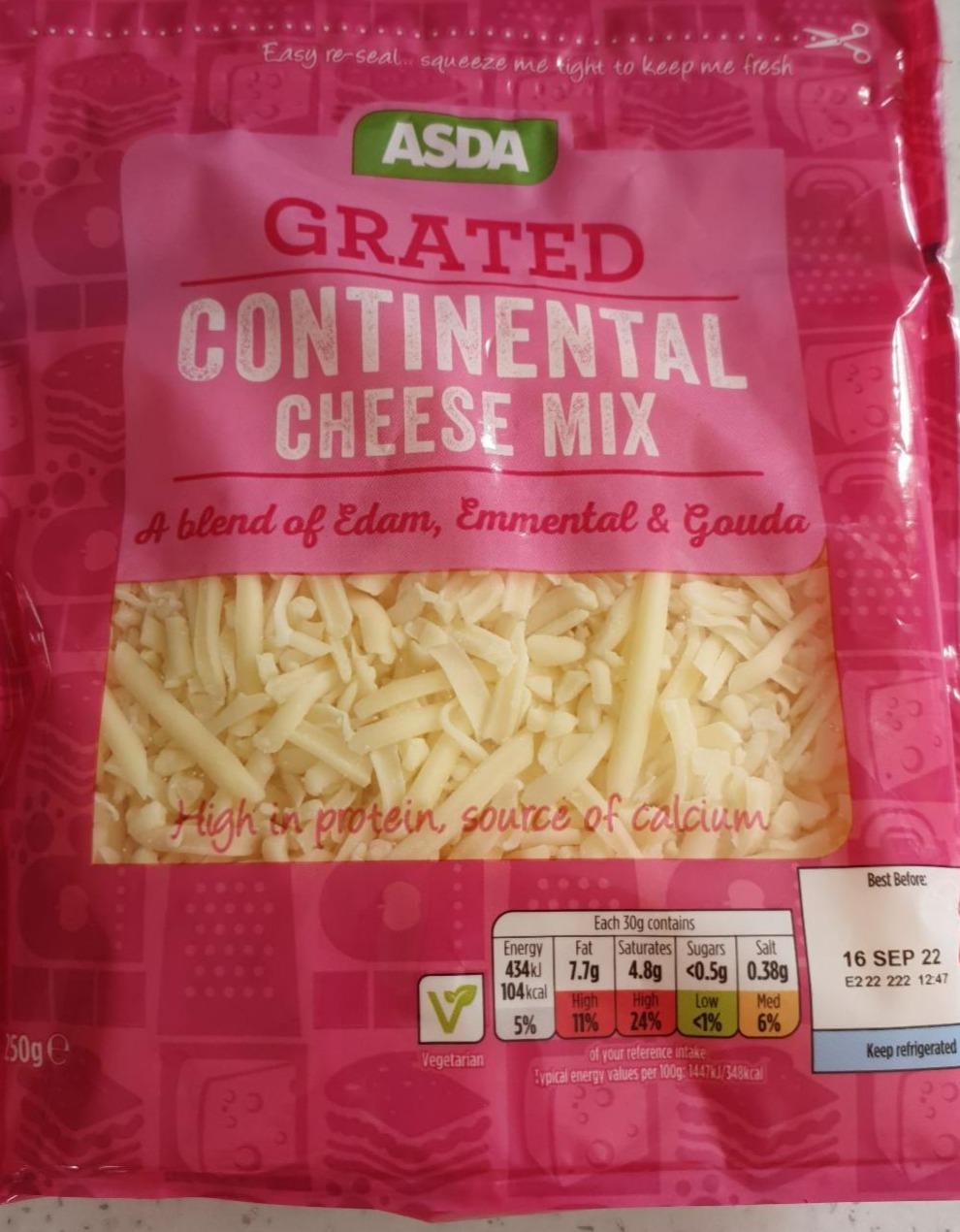 Fotografie - Grated continental cheese mix Asda