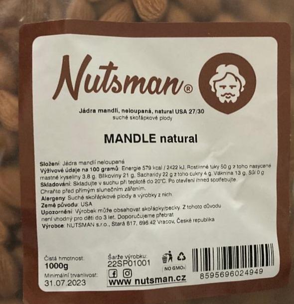 Fotografie - Mandle natural Nutsman