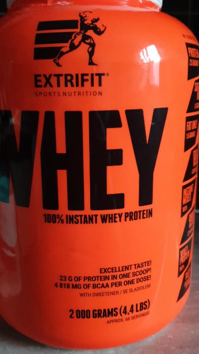 Fotografie - Whey protein 100% STRAWBERRY Extrifit