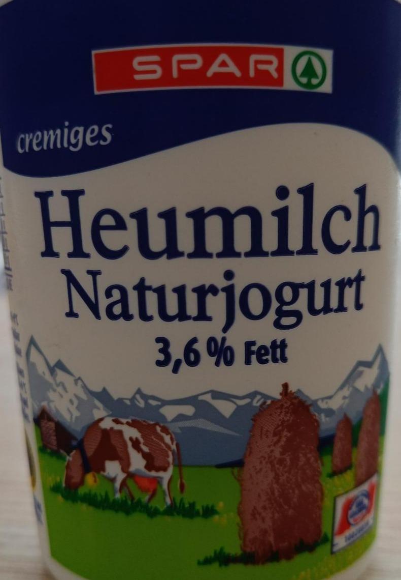 Fotografie - Heumilch naturjogurt 3,6% fett Spar