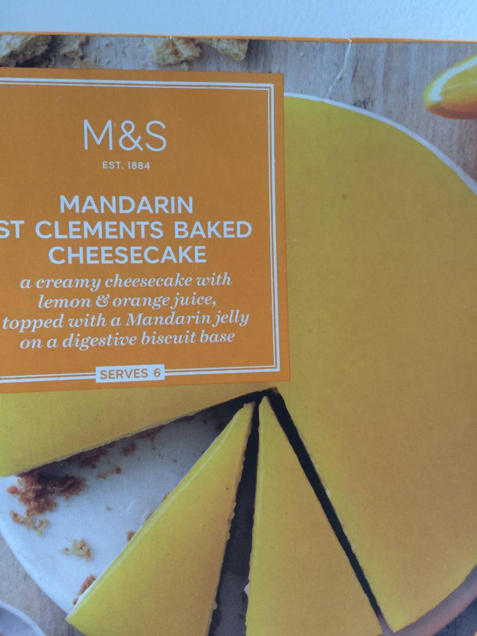 Fotografie - Mandarin St Clements Baked Cheesecake M&S