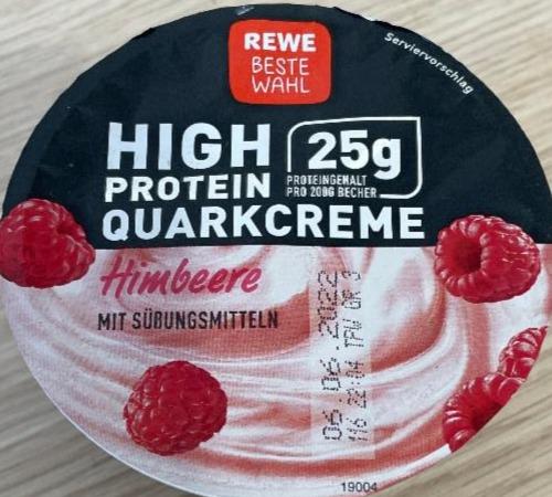 Fotografie - High protein quarkcreme Himbeere mit sübungsmitteln Rewe