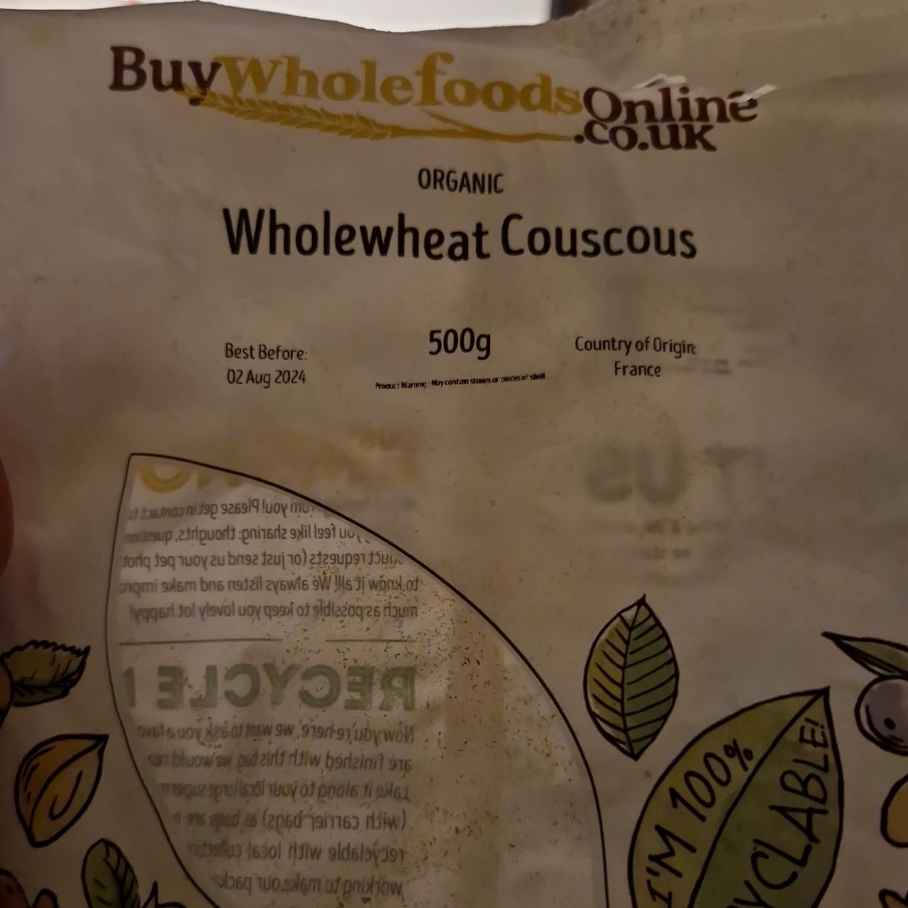 Fotografie - Organic Wholewheat Couscous Buy Whole foods Online