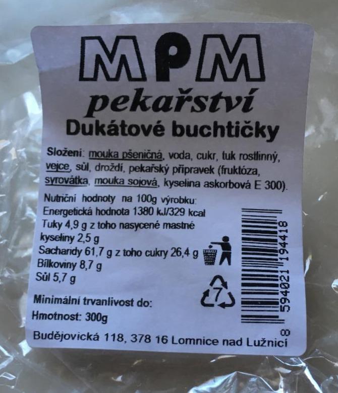 Fotografie - Dukátové buchtičky MPM pekařství Lomnice n/L