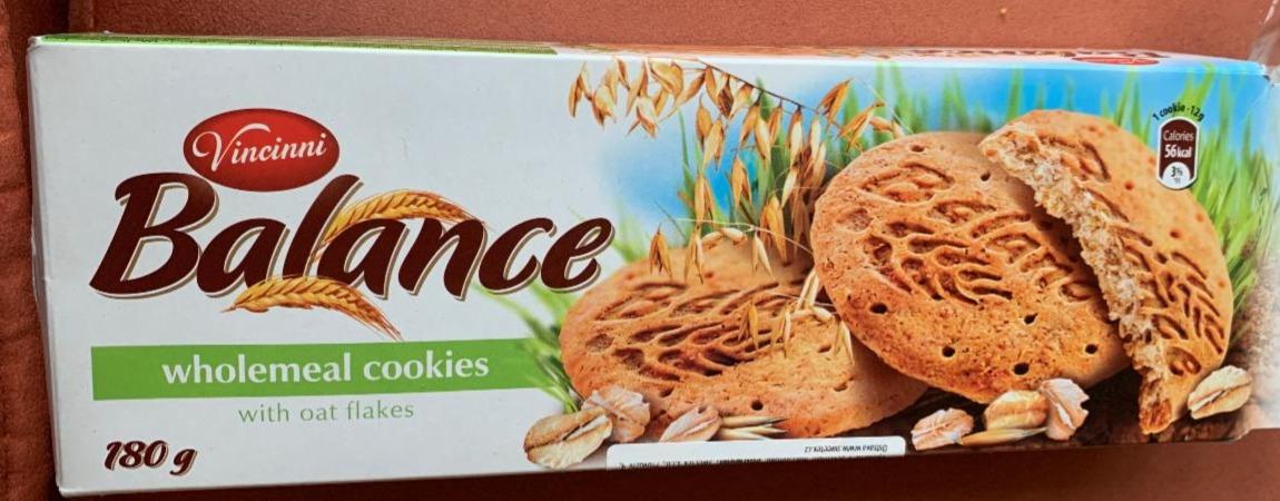 Fotografie - Balance wholemeal cookies with oat flakes Vincinni
