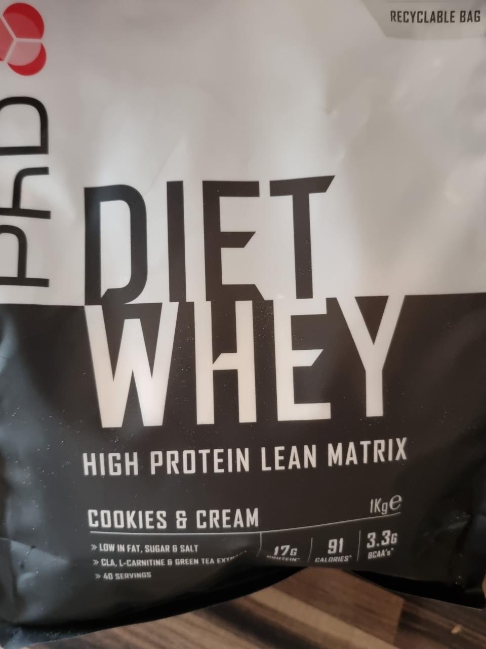 Fotografie - Diet Whey High Protein Lean Matrix Cookies & Cream PhD Nutrition