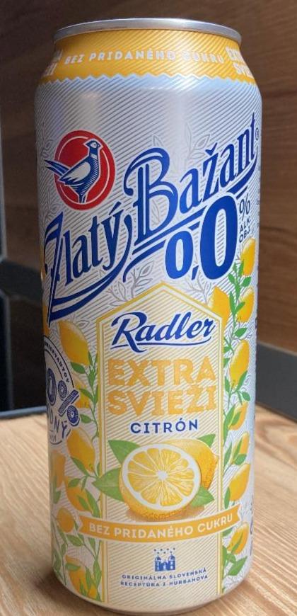 Fotografie - Zlatý Bažant 0,0% Radler Extra Svieži Citron