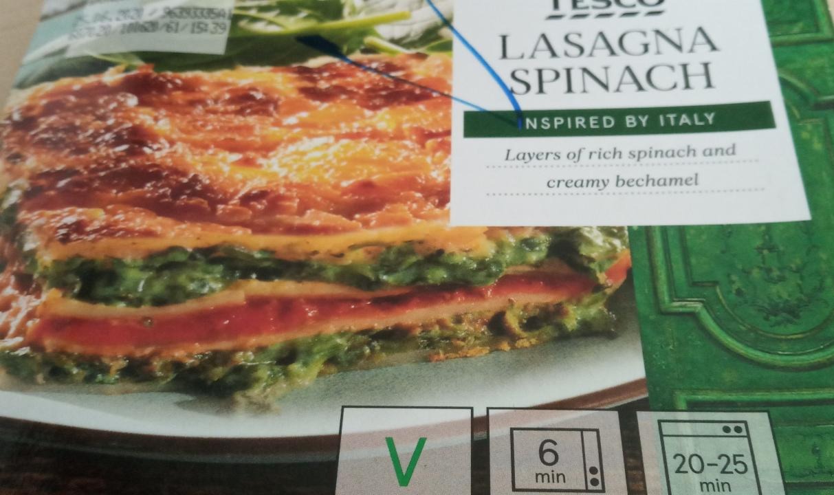 Fotografie - Lasagna spinach Tesco