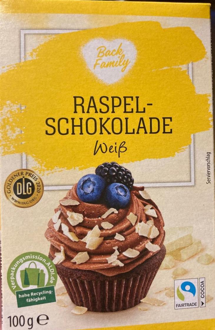 Fotografie - Raspel-schokolade weiß Back family