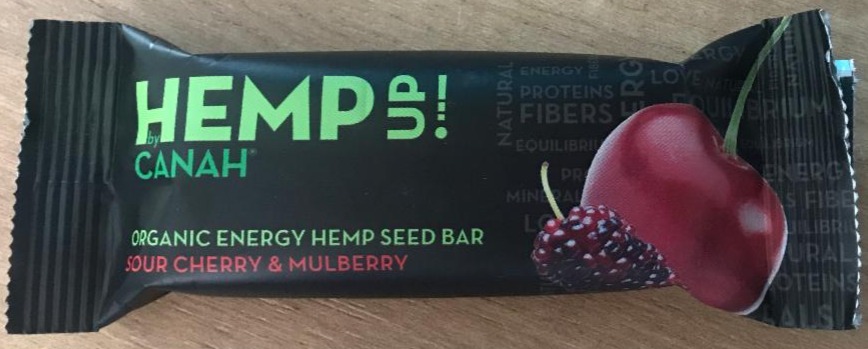 Fotografie - Organic Energy Hemp Seed bar Sour cherry & Mulberry Hemp Up!