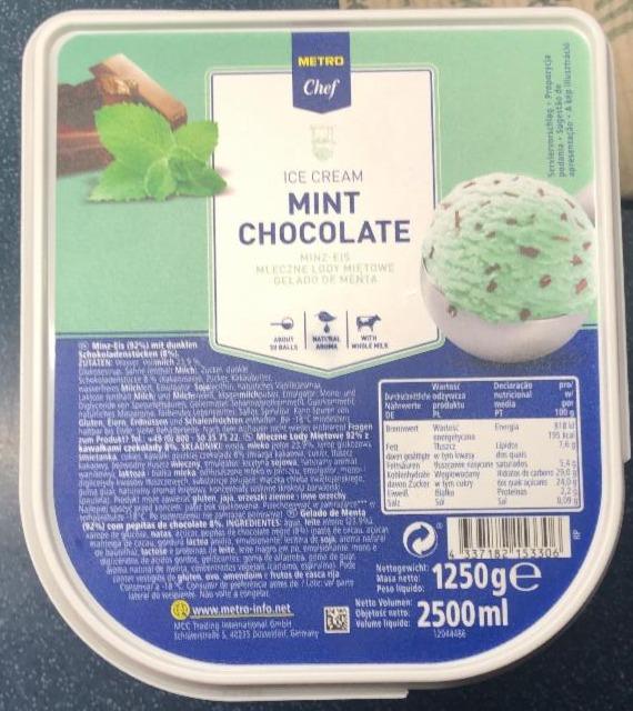 Fotografie - Ice Cream Mint Chocolate Metro Chef