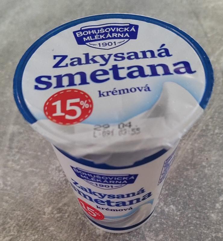 Fotografie - Zakysaná smetana krémová 15% Bohušovická mlékárna