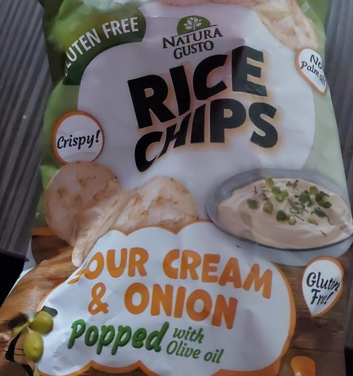 Fotografie - Rice chips Sour cream & onion popped with olive oil Natura Gusto