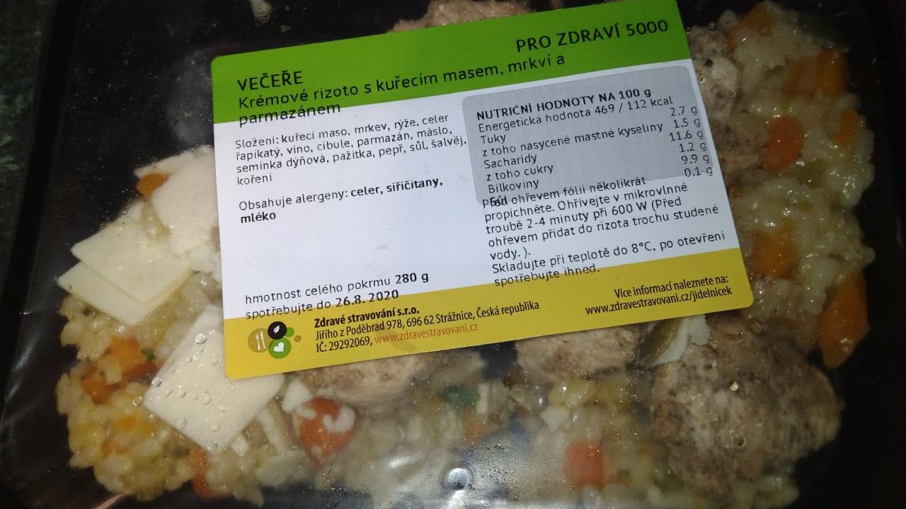 Fotografie - Krémové rizoto s kuřecím masem, mrkví a parmazánem Zdravé stravování