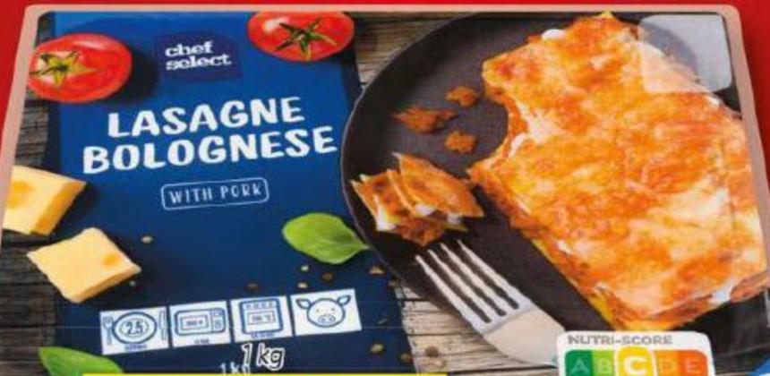 kalorie, pork Lasagne nutriční Chef Select hodnoty a - with kJ Bolognese