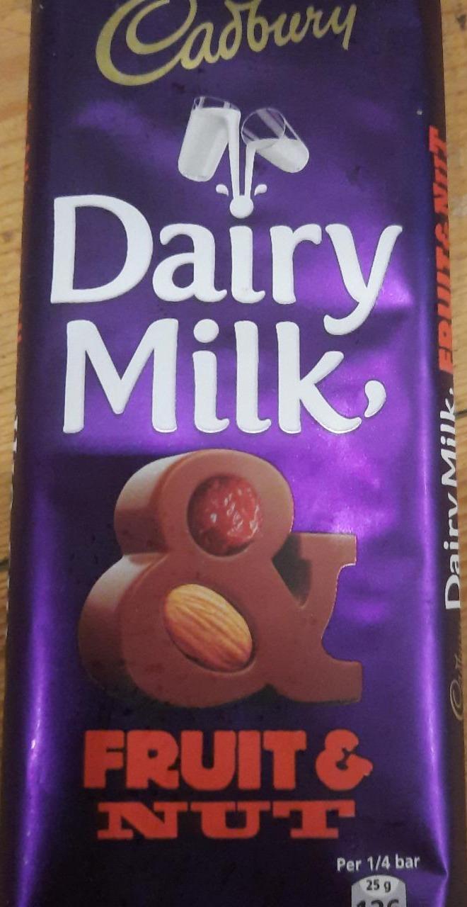 Fotografie - Dairy Milk Fruit & Nut Cadbury