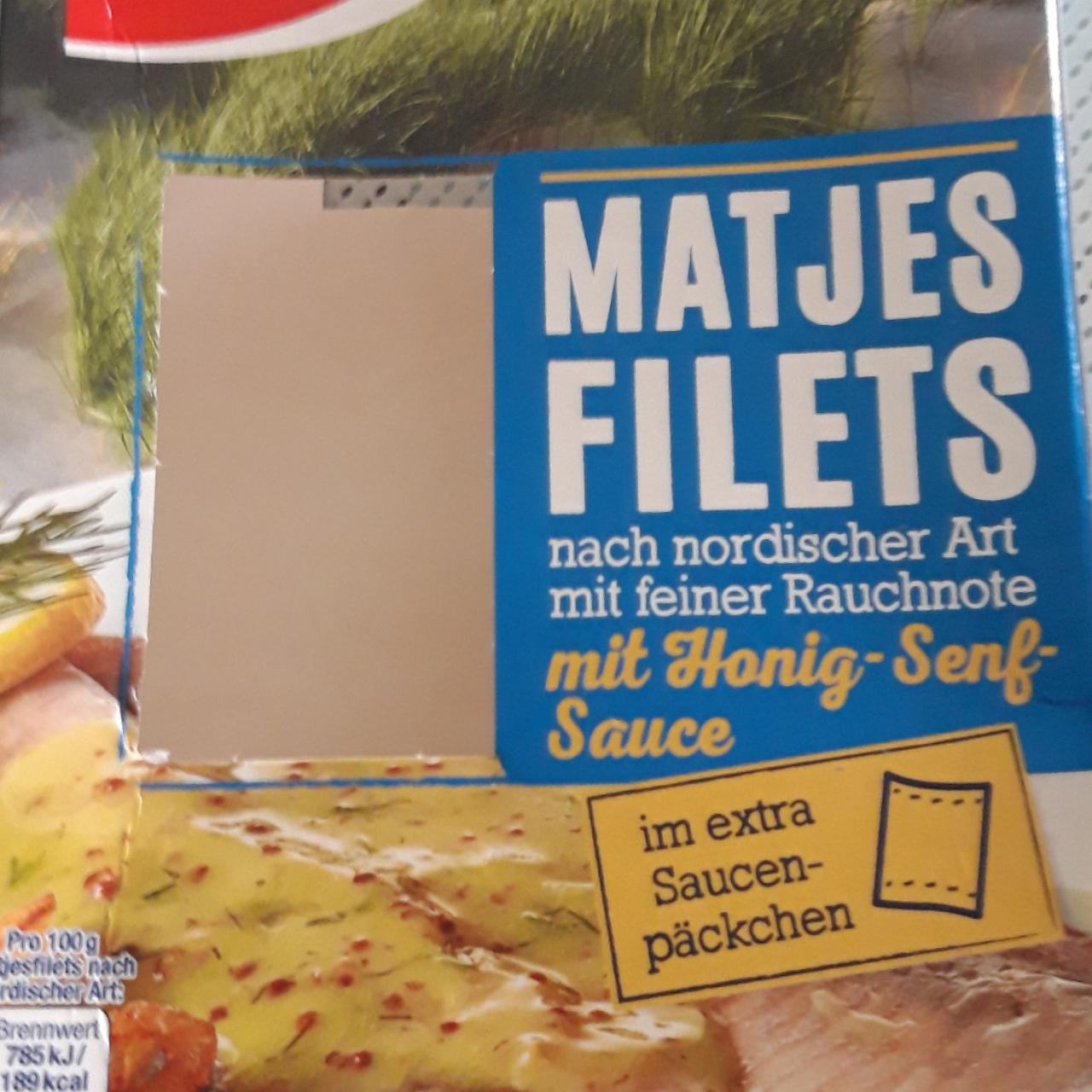 Fotografie - Matjes Filets nach nordischer Art mit gruber Rauchnote mit Honig-Senf-Sauce Gut&Günstig