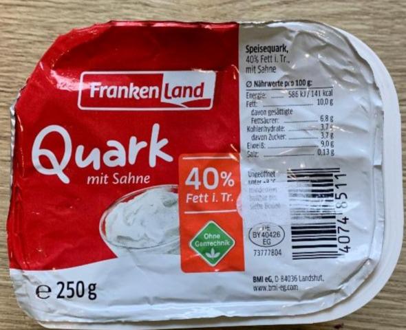 Fotografie - Quark mit Sahne 40% Fett Frankenland