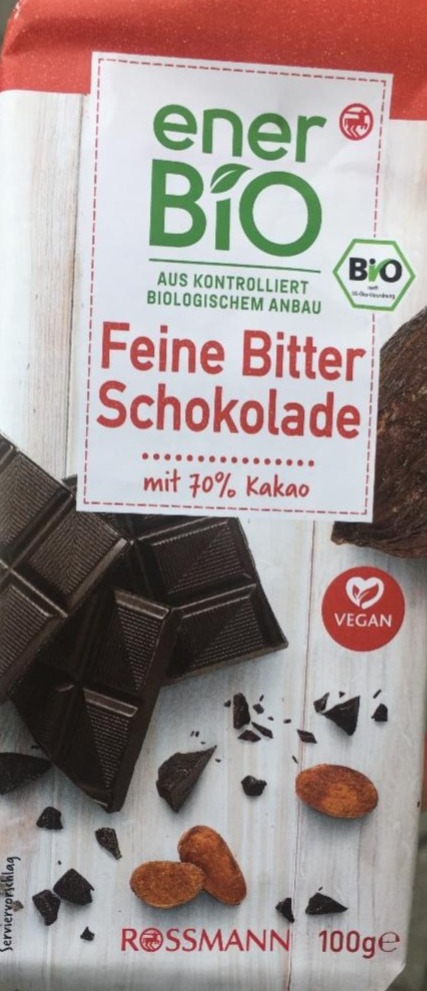 Fotografie - Feine bitter schokolade mit 70% kakao Enerbio