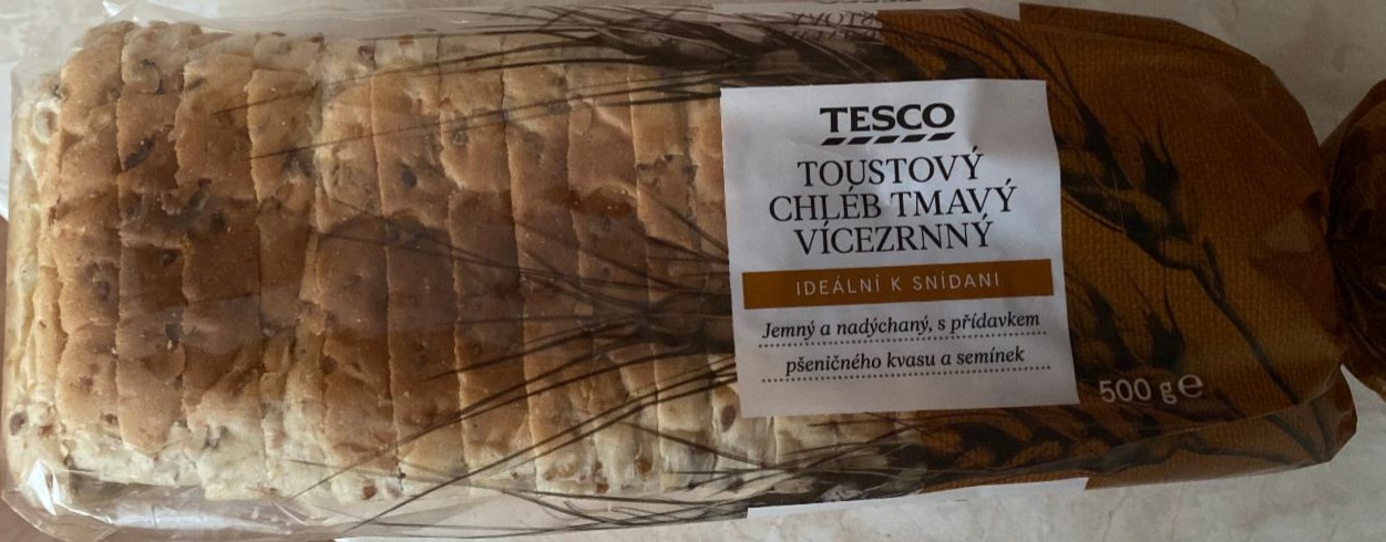 Fotografie - Toustový chléb vícezrnný tmavý se semínky Tesco