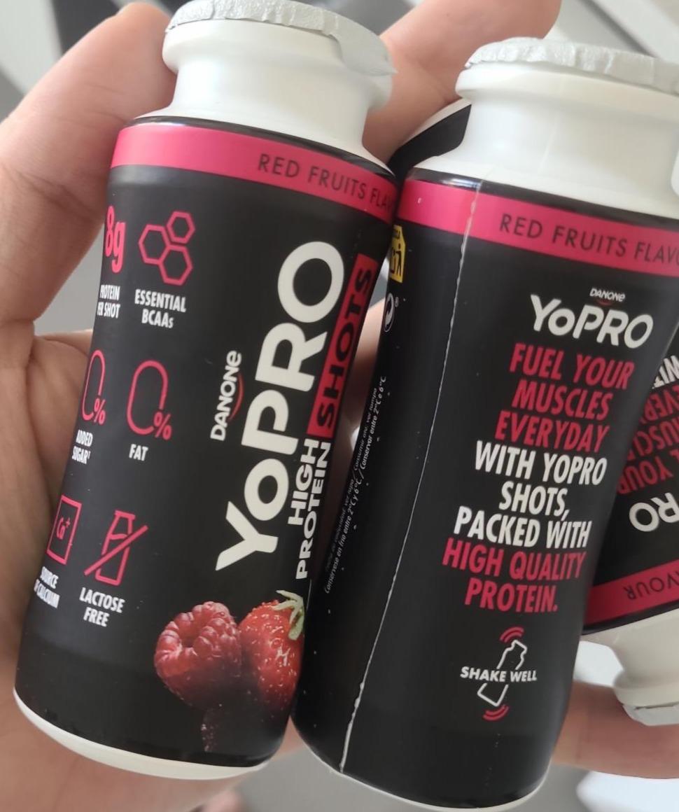 Fotografie - YoPro High Protein Shots Red Fruits Danone