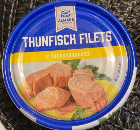 Fotografie - Thunfisch filets in sonnenblumenöl (tuňák ve slunečnicovém oleji) Almare Seafood