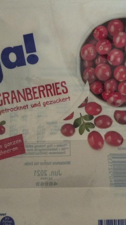 Fotografie - Cranberries getrocknet und gezuckert Ja!