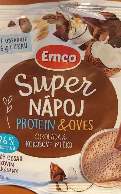 Fotografie - Super nápoj protein & oves čokoláda & kokosové mléko Emco
