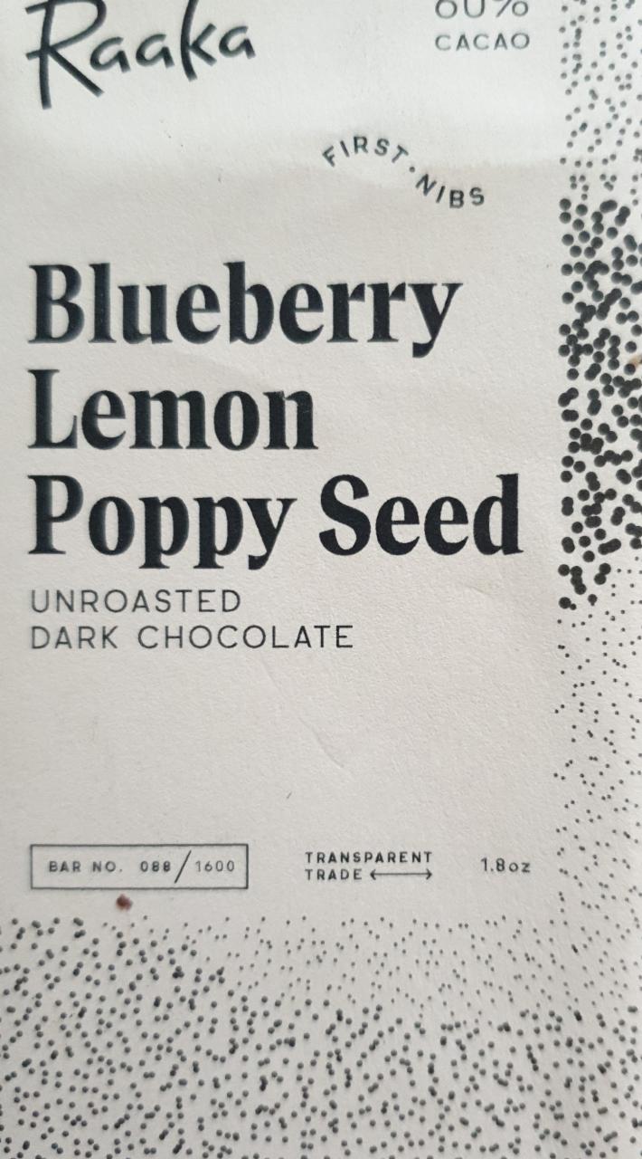 Fotografie - Blueberry Lemon Poppy Seed 60% Raaka