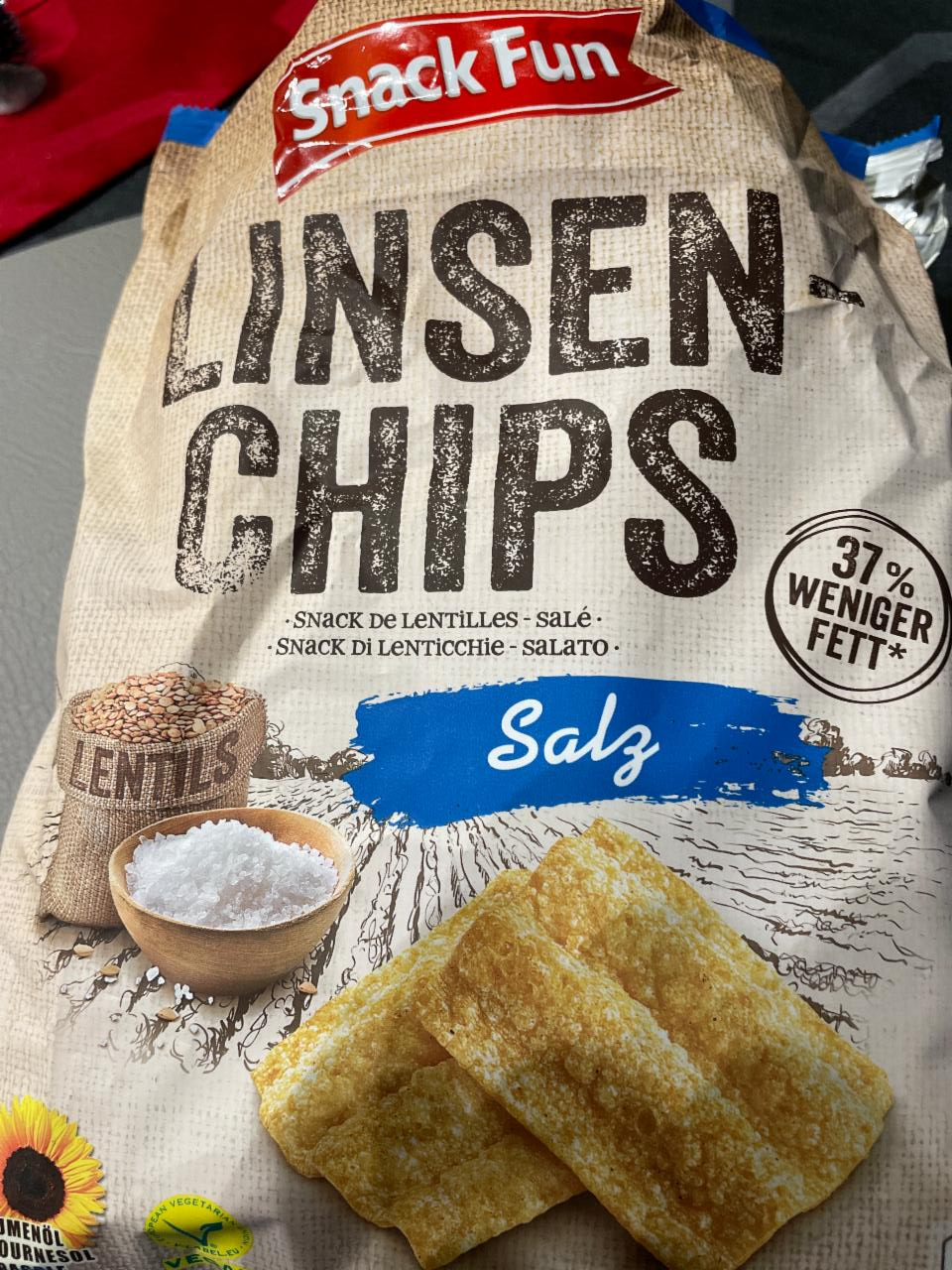 Fotografie - Linsen Chips Salt Snack Fun