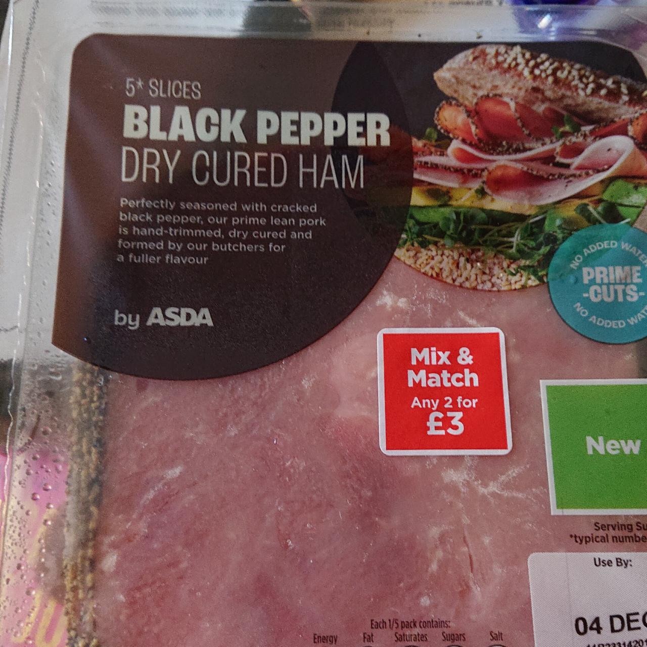 Fotografie - Black pepper dry cured ham Asda