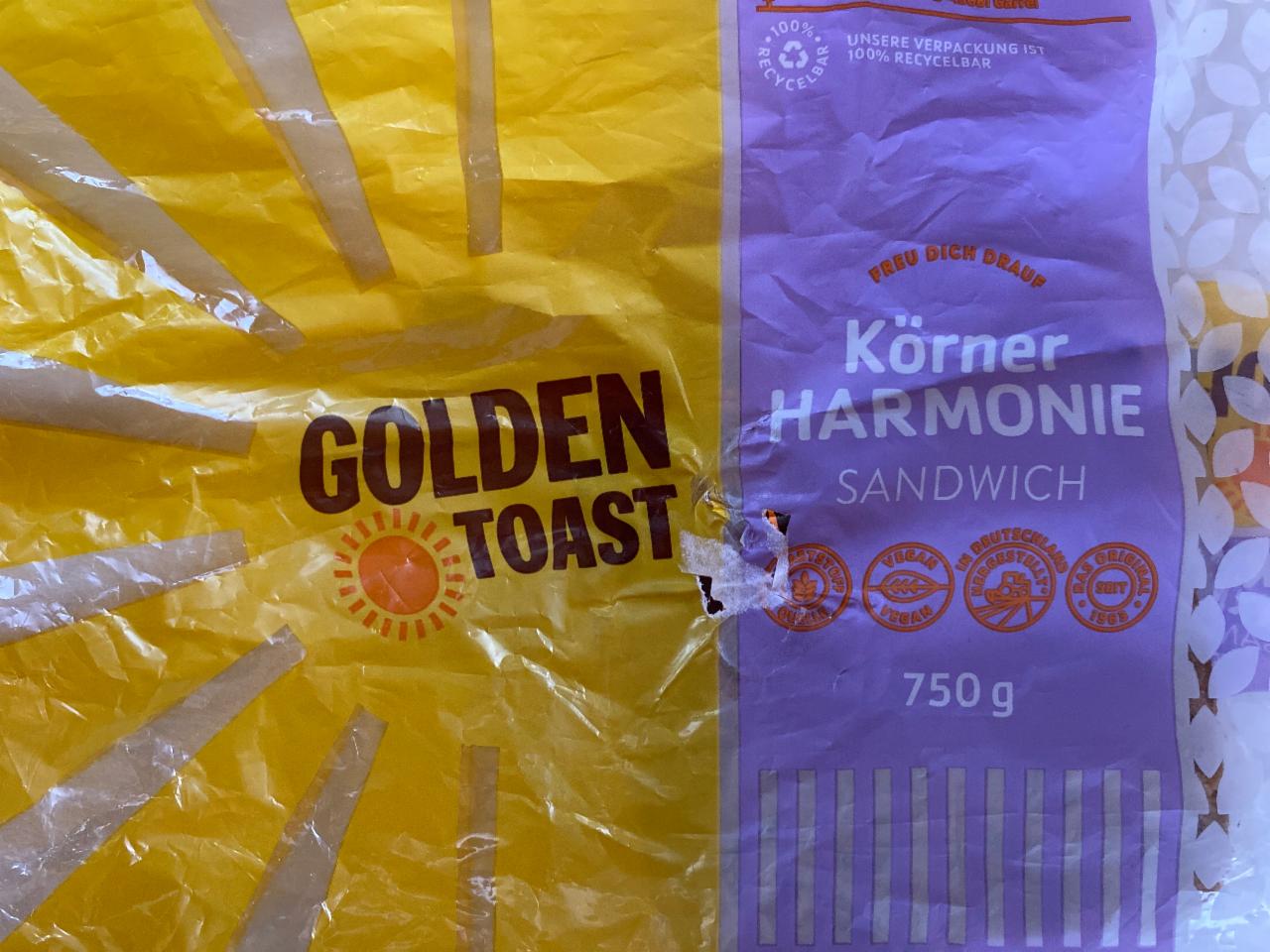 Fotografie - Körner Harmonie Sandwich Golden Toast