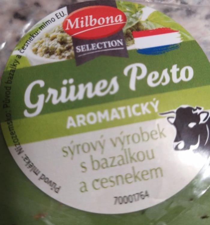 Fotografie - Grünes pesto sýrový výrobek s bazalkou a česnekem Milbona