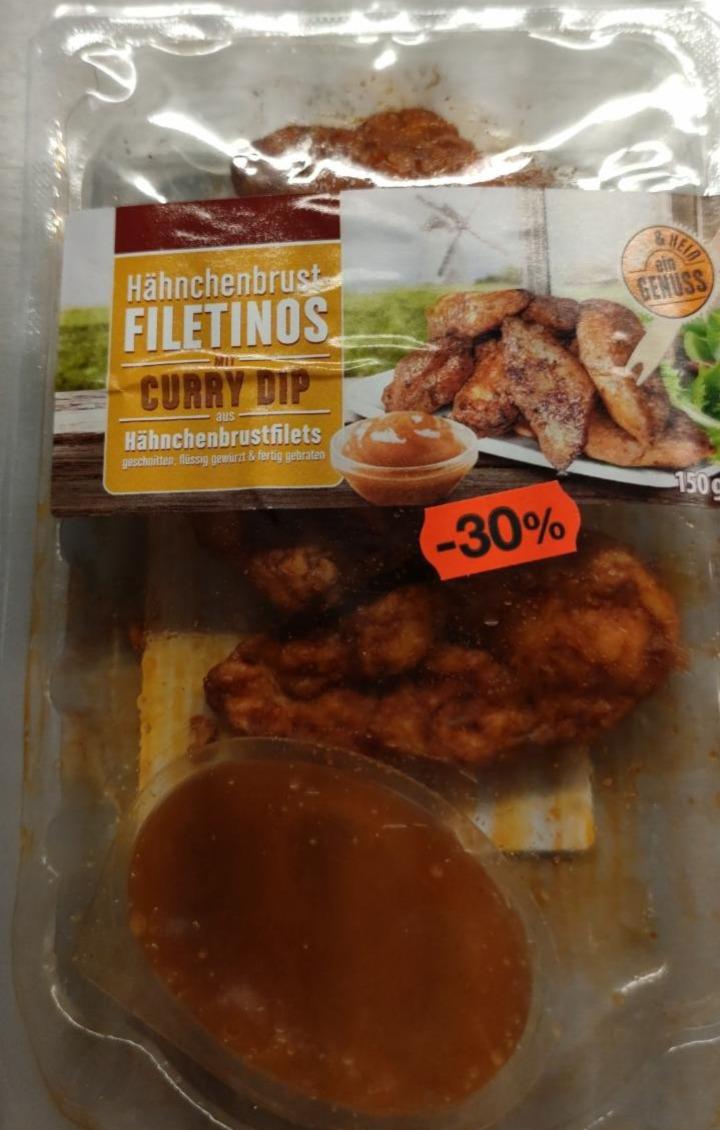 Fotografie - Hähnchenbrust-Filetinos mit Curry Dip
