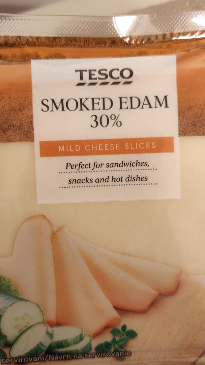Fotografie - Smoked edam 30% mild cheese slices Tesco